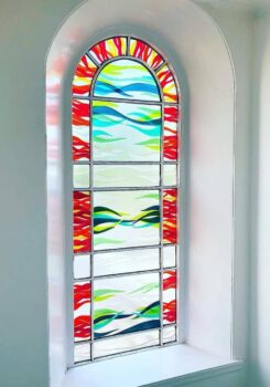 Fused glass window