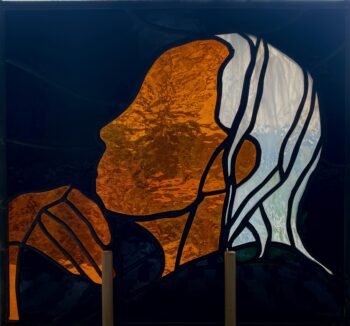 Stained glass portrait of Septima Poinsette Clark